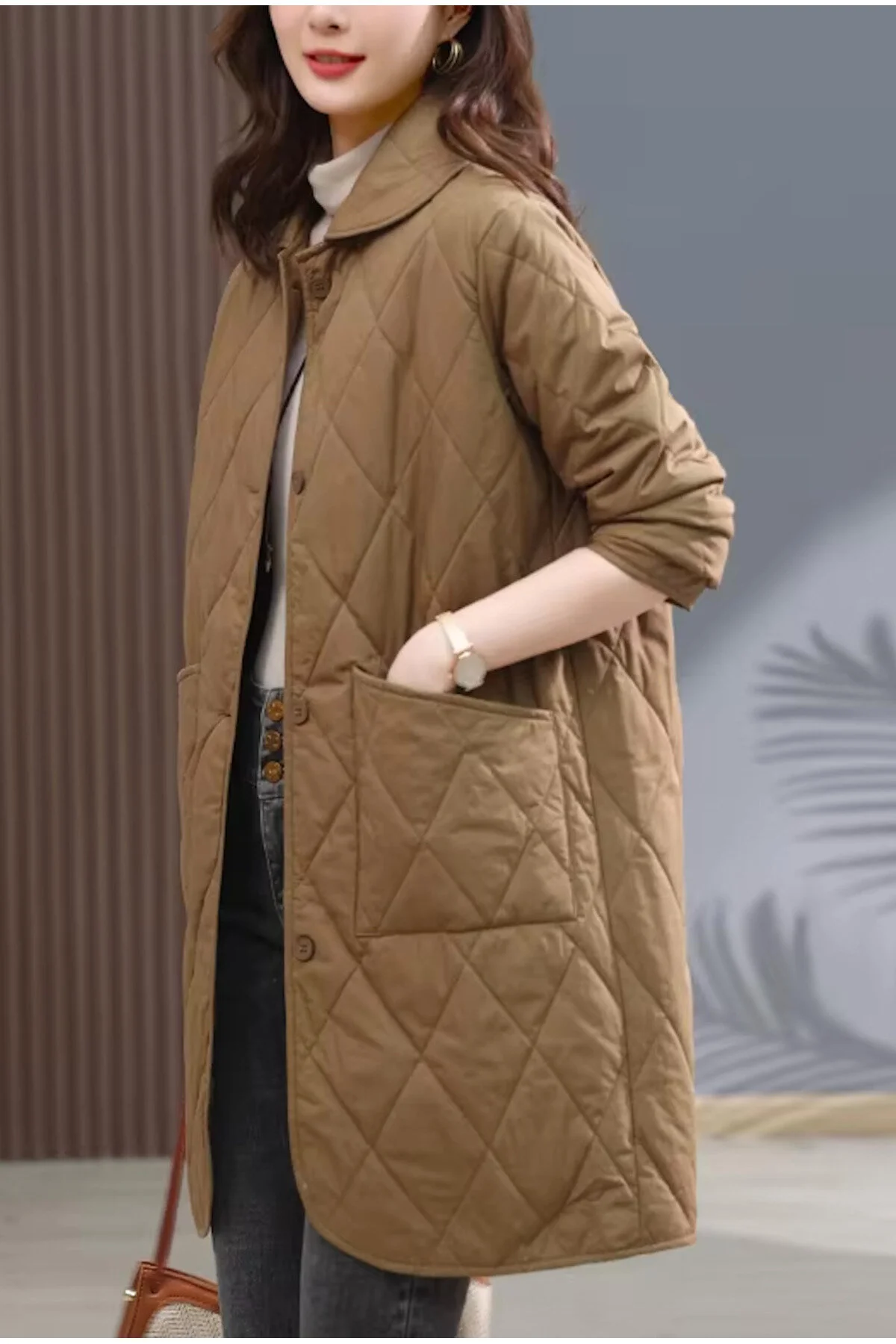 Kadın Vintage Uzun Ceket